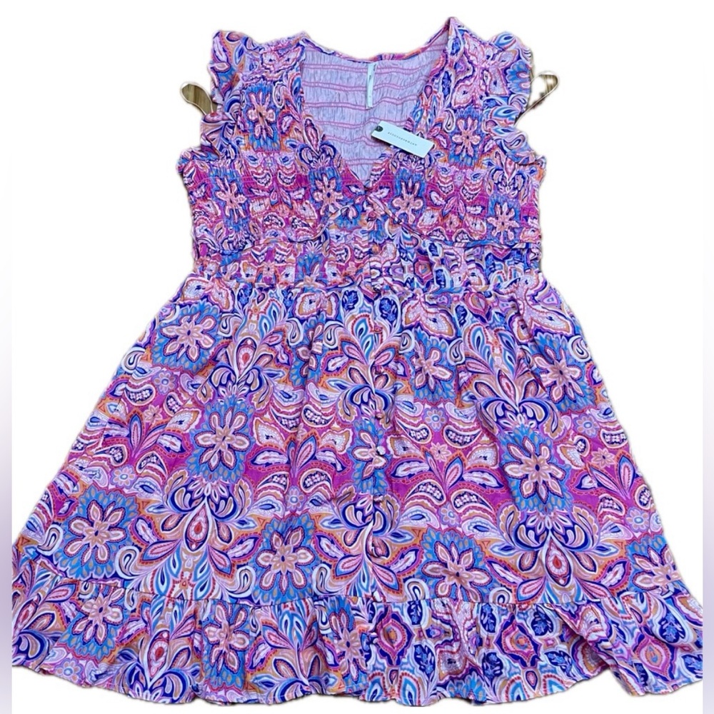 Anthropologie Peregrine Pink and Purple Mini Dress - Picture 5 of 11
